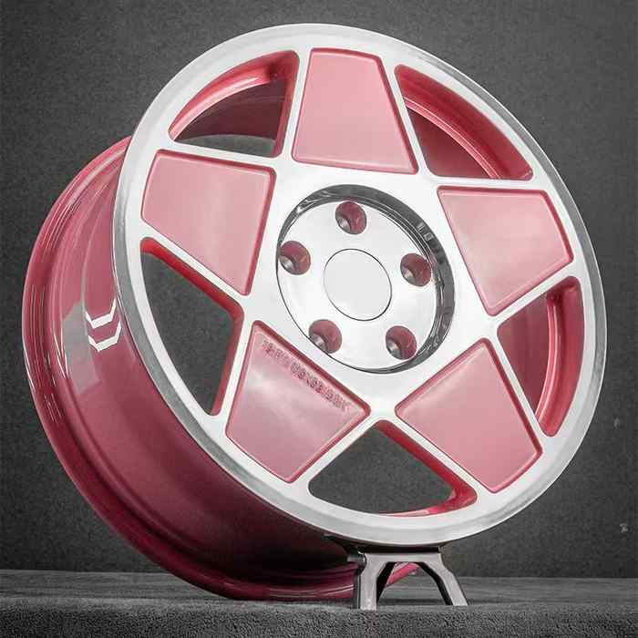 Pink Monoblock Forged Wheels